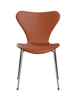 3107 stol, fuldpolstret Essential læder lava/krom stel af Arne Jacobsen