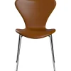 3107 stol, fuldpolstret Soft læder valnød/krom stel af Arne Jacobsen