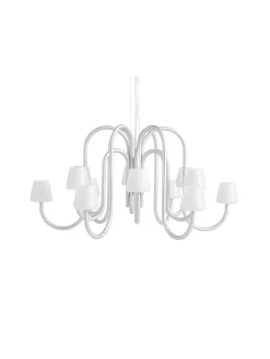 Apollo Chandelier 745, hvid opalglas fra Hay