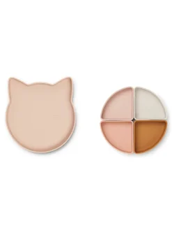 Arne ruminddelt tallerken, Cat rose multi mix fra Liewood