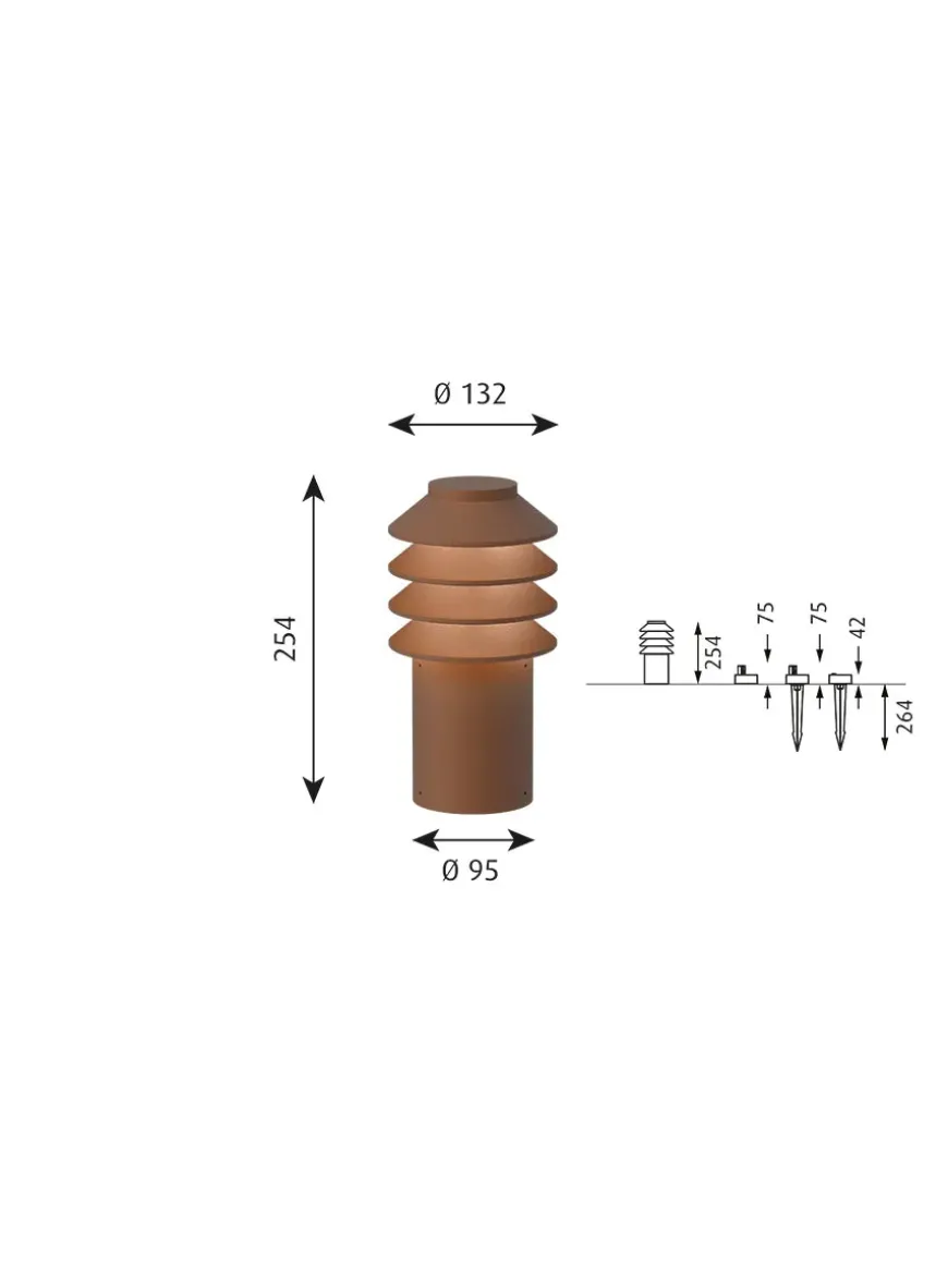Bysted Garden Corten, Høj fra Louis Poulsen