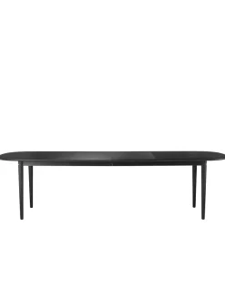 C63E Bjørk Spisebord inkl. 2 Tillægsplader, sortmalet eg fra FDB Møbler