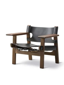 Den Spanske Stol i cognac læder, eg lys olie af Børge Mogensen