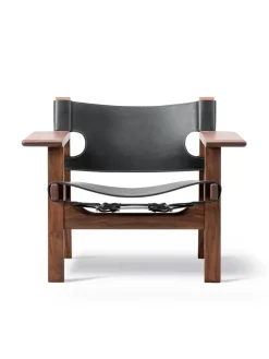 Den Spanske Stol i cognac læder, eg lys olie af Børge Mogensen