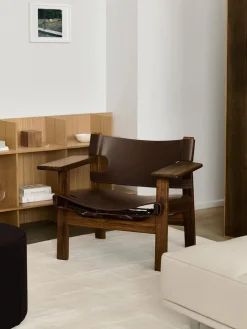 Den Spanske Stol i cognac læder, eg olie af Børge Mogensen