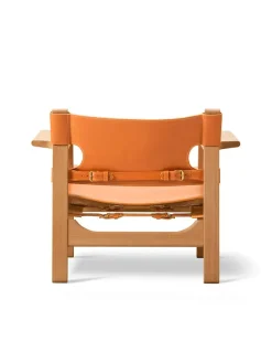 Den Spanske Stol i cognac læder, eg olie af Børge Mogensen