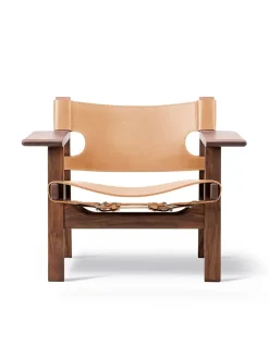 Den Spanske Stol i cognac læder, eg olie af Børge Mogensen