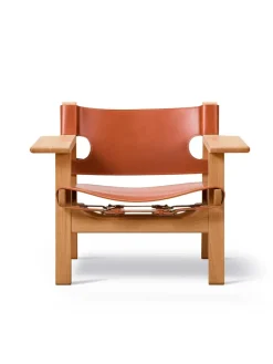 Den Spanske Stol i cognac læder, eg sæbe af Børge Mogensen