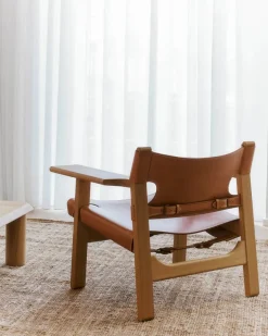 Den Spanske Stol i cognac læder, eg sæbe af Børge Mogensen