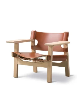 Den Spanske Stol i cognac læder, eg sæbe af Børge Mogensen