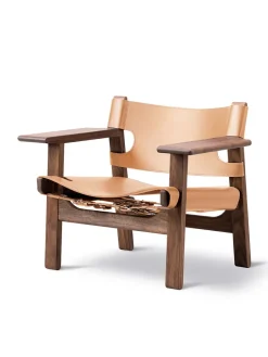 Den Spanske Stol i cognac læder, eg sæbe af Børge Mogensen