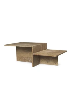 Distinct Coffee Table, Dark Brown Travertine fra Ferm Living