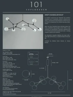 Drop Bulp Chandelier, grey fra 101 Copenhagen