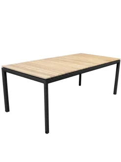 Drop Spisebord m/120 cm udtræk, teak/lava grey fra Cane-line