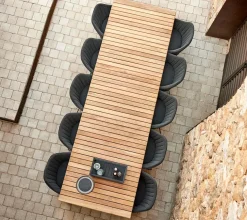 Drop Spisebord m/120 cm udtræk, teak/lava grey fra Cane-line