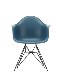 Eames Plastic Armchair DAR, sort pulverlakering fra Vitra