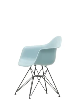Eames Plastic Armchair DAR, sort pulverlakering fra Vitra