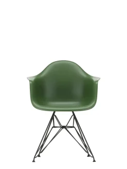 Eames Plastic Armchair DAR, sort pulverlakering fra Vitra