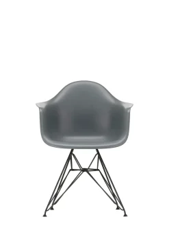Eames Plastic Armchair DAR, sort pulverlakering fra Vitra