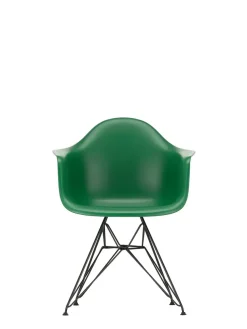 Eames Plastic Armchair DAR, sort pulverlakering fra Vitra