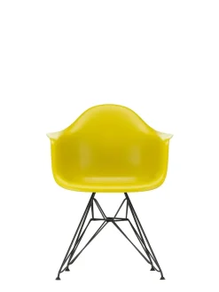 Eames Plastic Armchair DAR, sort pulverlakering fra Vitra