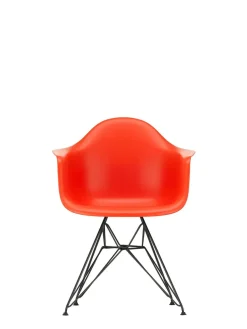 Eames Plastic Armchair DAR, sort pulverlakering fra Vitra