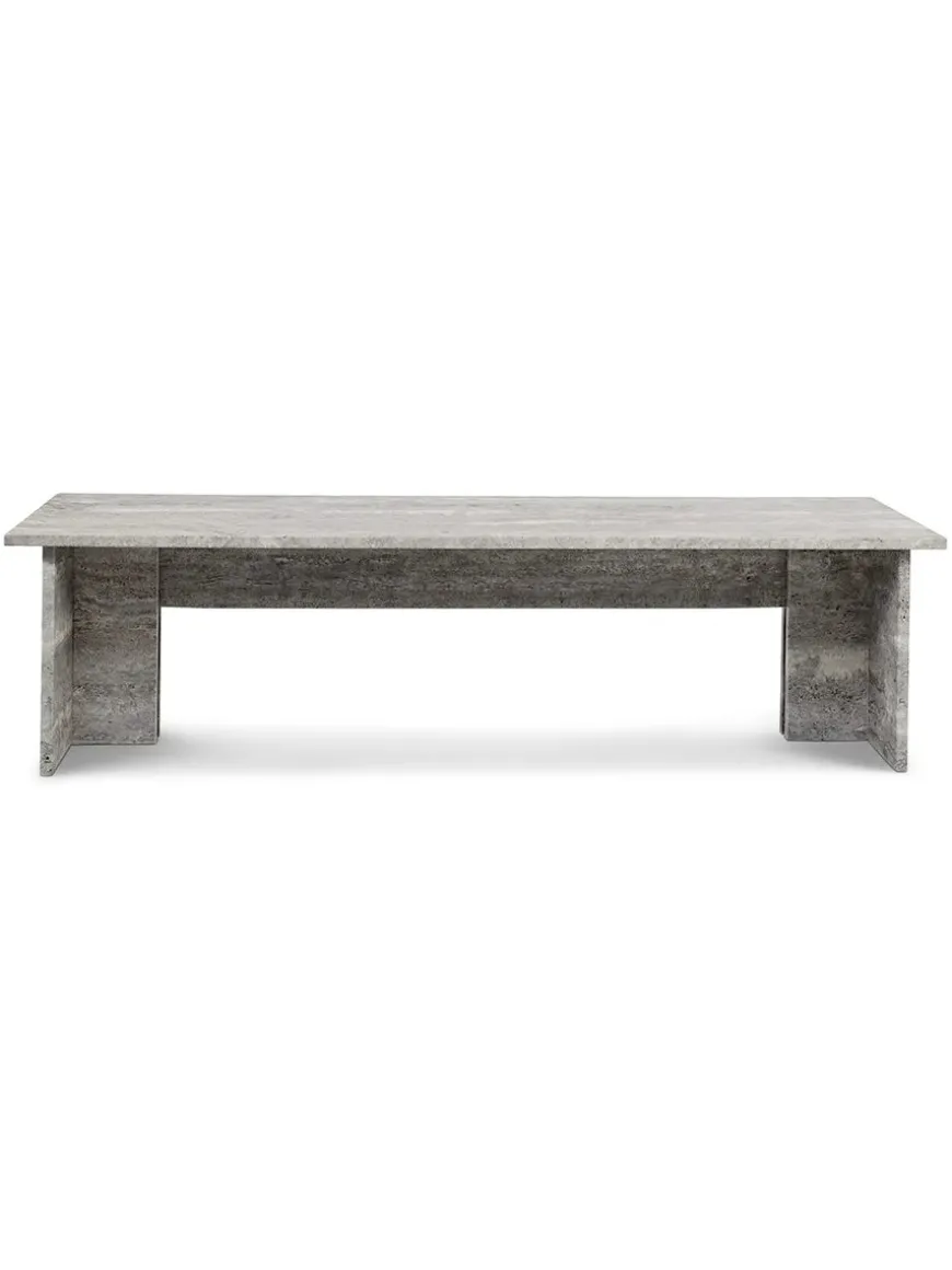 Fjer Sofabord 160 cm, travertin silver fra Wabi Sabi Nordic