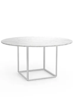 Florence spisebord Ø145, white carrea fra New Works