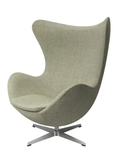 Ægget, sort læder/aluminium af Arne Jacobsen