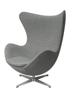 Ægget, sort læder/aluminium af Arne Jacobsen