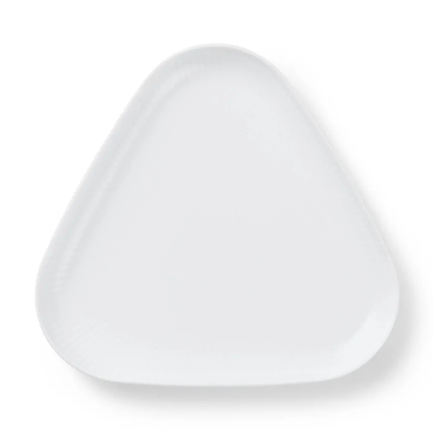 Hvid Riflet fad fra Royal Copenhagen