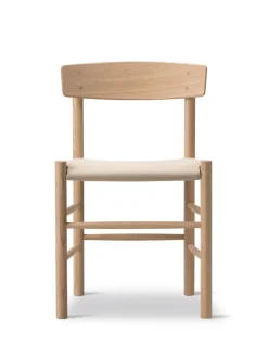 J39 Folkestolen Sædepolstret, Sort Canvas af Børge Mogensen