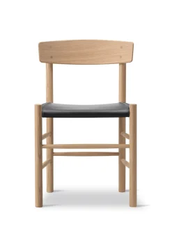 J39 Folkestolen Sædepolstret, Sort Canvas af Børge Mogensen