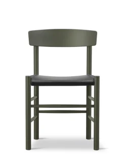 J39 Folkestolen Sædepolstret, Sort Canvas af Børge Mogensen