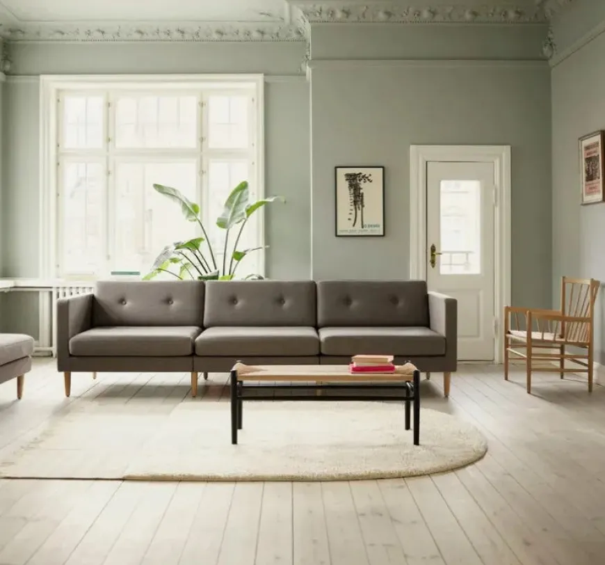 J83B Bænk, sortlakeret bøg fra FDB Møbler