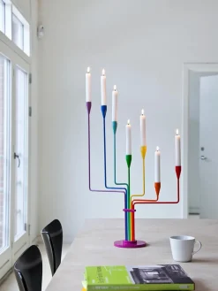 Karlsvognen Table Lysestage, rød fra Piet Hein