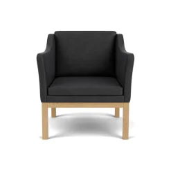 L46 MK155 lænestol, sort læder af Mogens Koch