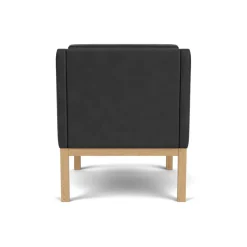 L46 MK155 lænestol, sort læder af Mogens Koch