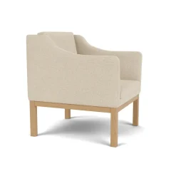 L46 MK155 lænestol, sort læder af Mogens Koch