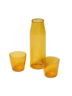 Milk, set of 1 carafe + 2 glasses, yellow fra Nine
