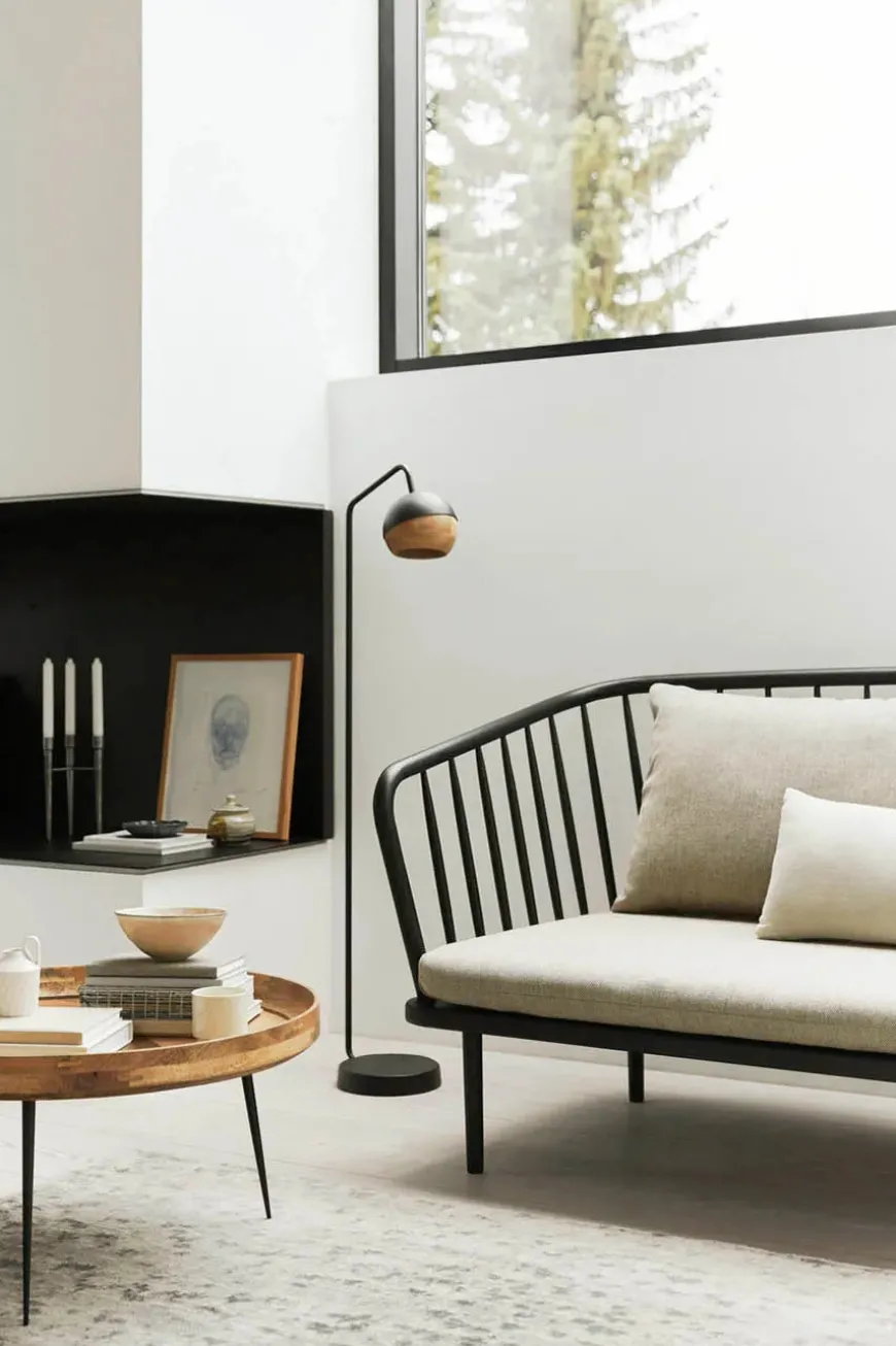 Mollis sofa, sort eg og uld fra Mater