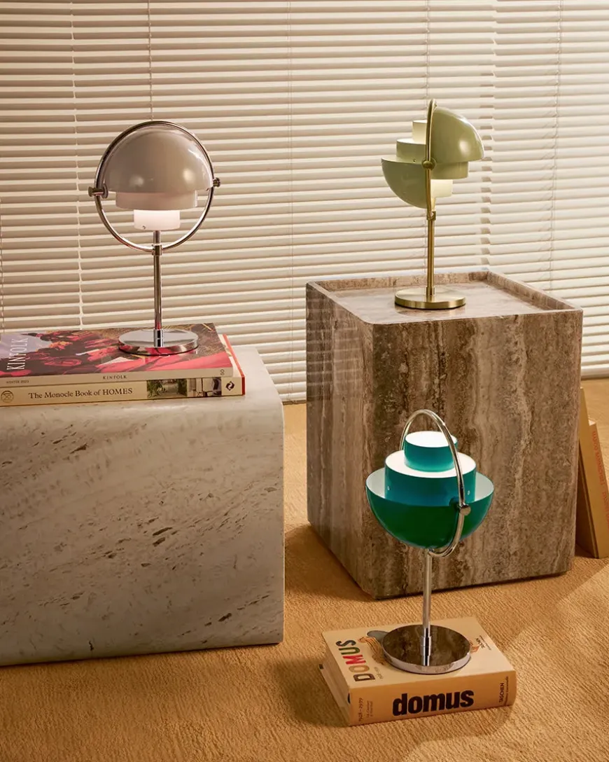 Multi-Lite Portable Bordlampe, krom/hvid fra GUBI