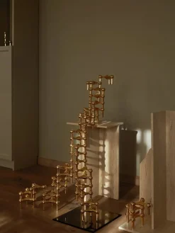 Nagel Lysestage, bronzeret messing fra STOFF Nagel