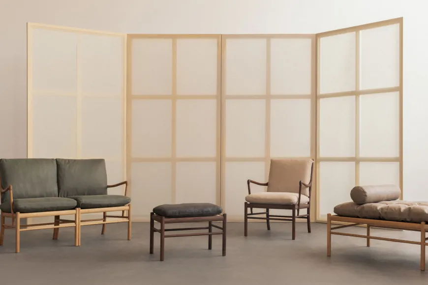 OW149-2 Colonial sofa valnød olie, Terra-læder af Ole Wanscher