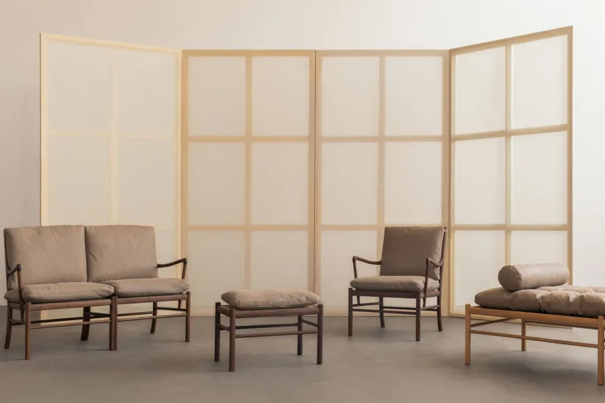 OW149-2 Colonial sofa valnød olie, Terra-læder af Ole Wanscher