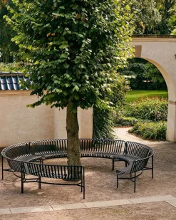 Palissade Park Dining Bench, in, sky grey fra Hay