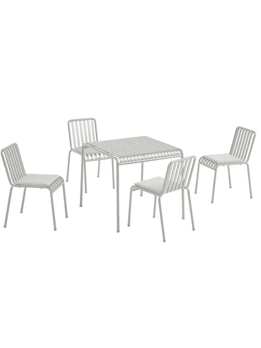 Palissade sæt, 4 armstole og bord i iron red fra HAY