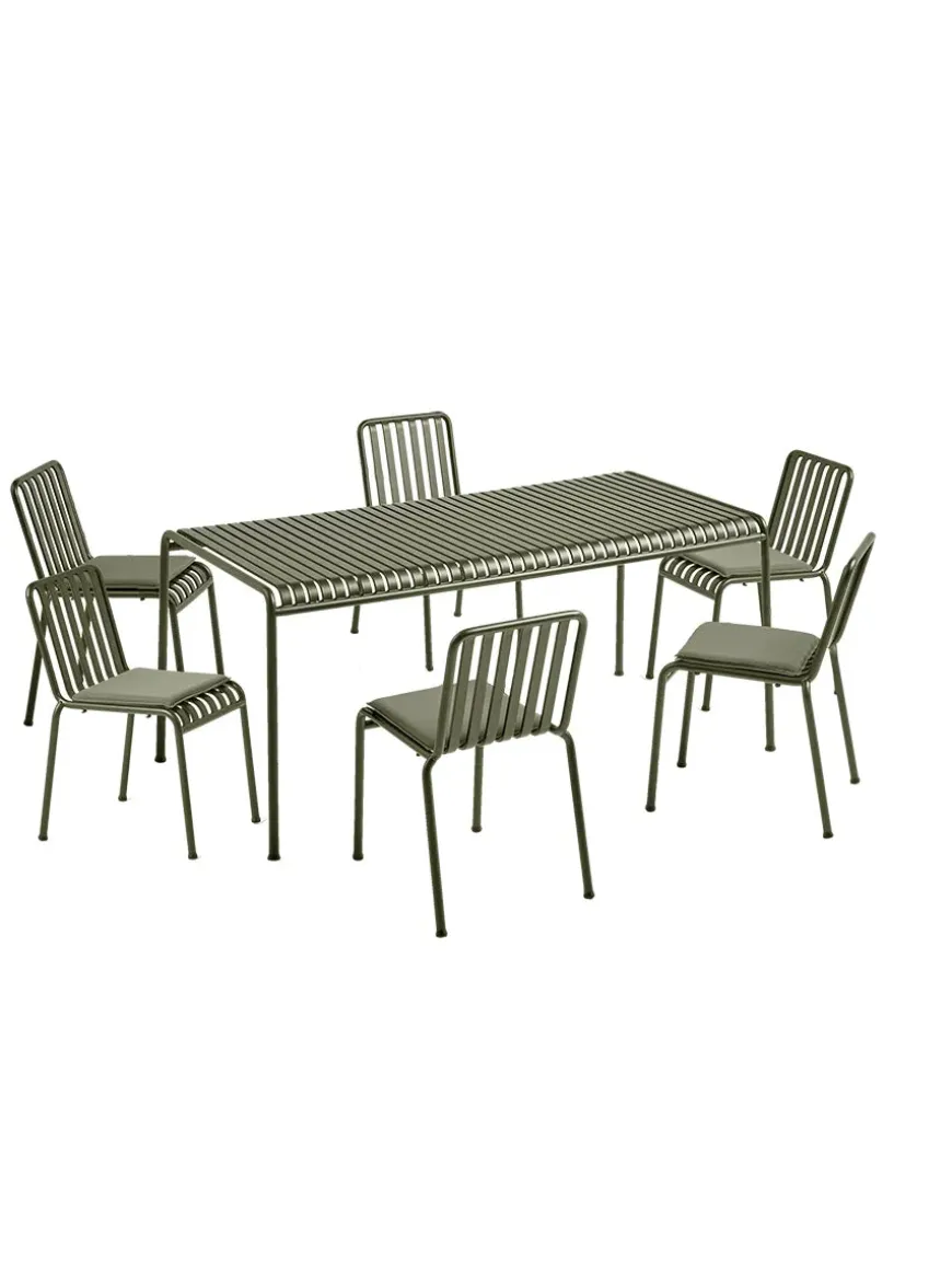 Palissade sæt, 6 stole og bord i anthracite fra HAY