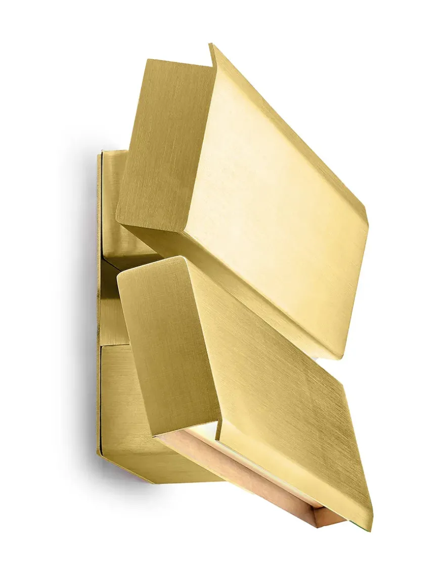 Papilio Double Væglampe, brushed brass fra Anour