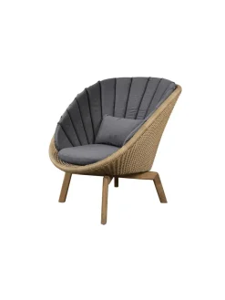 Peacock Loungestol, Flat Weave m/ben i teak fra Cane-line